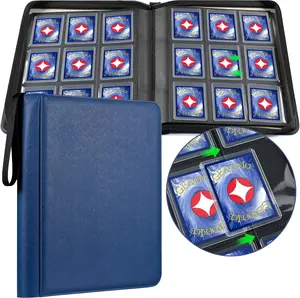 9-Pocket Top Loader Binder for 324 Cards – Premium Archival Safe Card Collection Binder for 3"×4" Rigid Toploaders, Side Loading, Blue – Ideal for MTG, TCG & Sports Cards