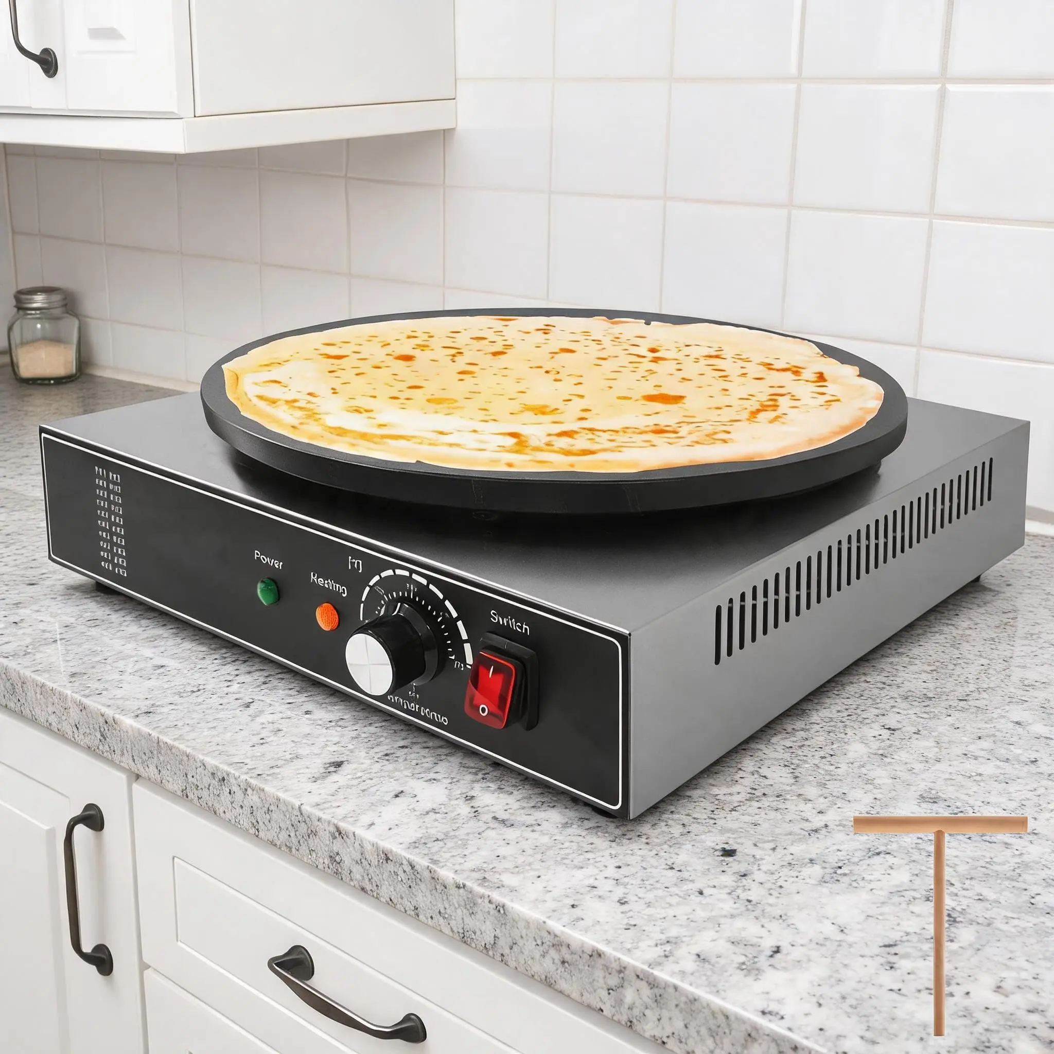 Garvee 16 Inch Commercial Electric Crepe Maker with Single Plate