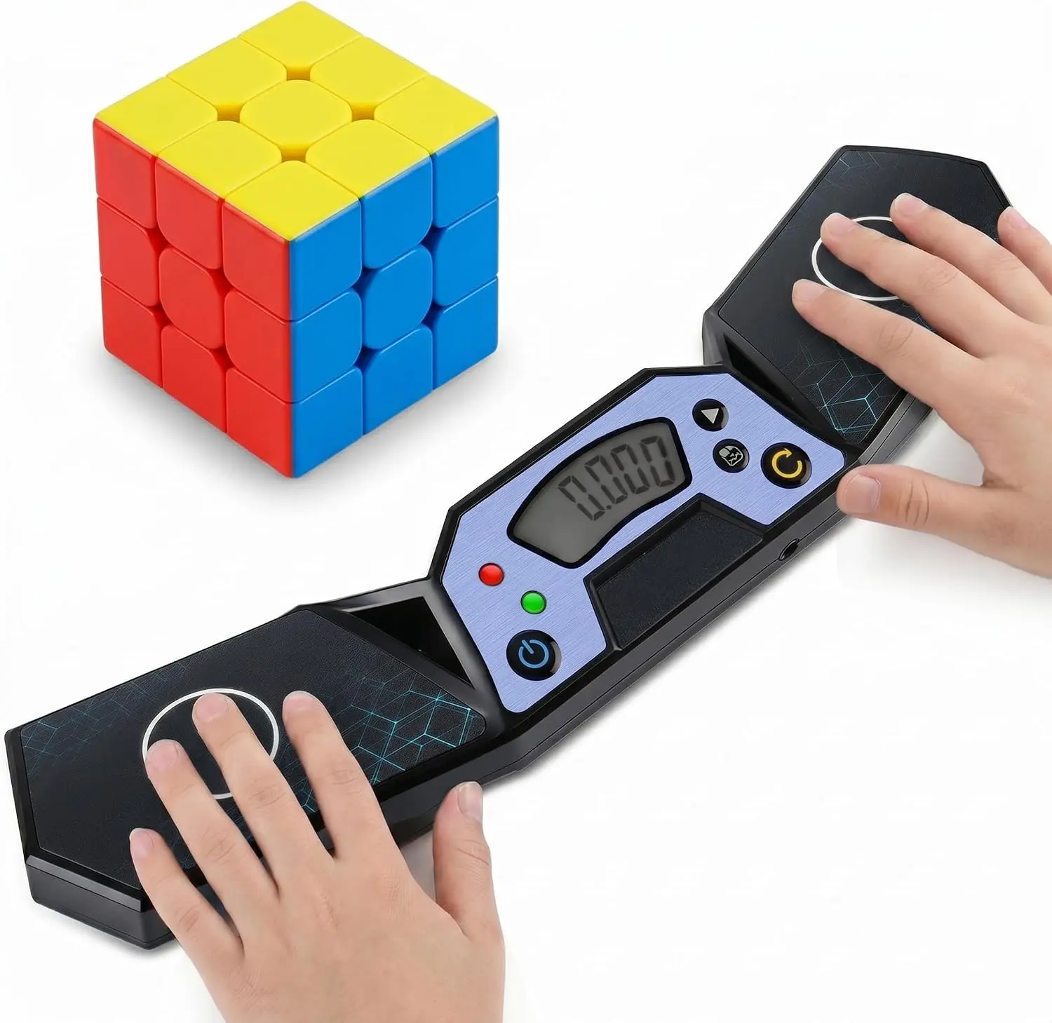 AuntyFey Speed Cube Timer - Touch Sensor Pads, 3 Solve Time Memory, Solve Averages, 6 Anti-Slip Pads, External Display Port for Speedcubing Practice (Toys & Hobbies, Games & Puzzles, Magic Cubes)