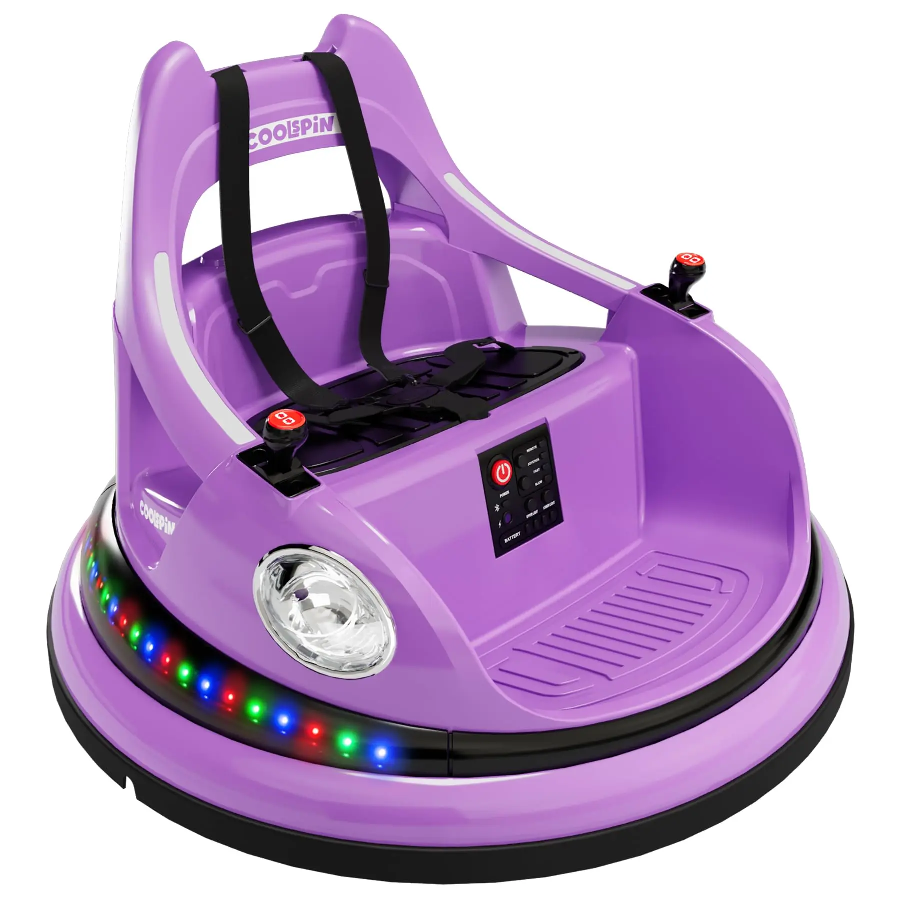 【GARVEE】Electric Bumper Car for Toddlers, 12V Ride-On with Remote Control, LED Lights, 360 Degree Spin, ASTM Certified, Available in Purple, Red, Blue, and Orange