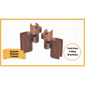 Classic Sienna Snap-Lock Raised Garden Bed Brackets – 2” (3-4) Way L-Shaped Bracing Bracket (Brown)