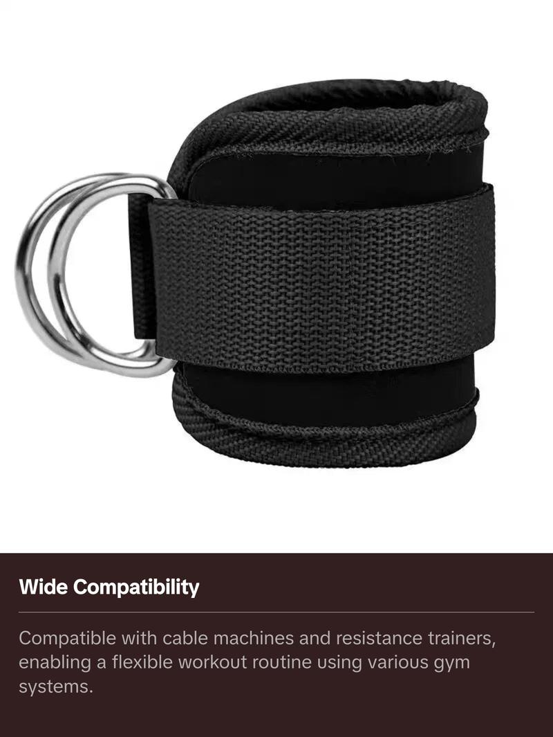Cable Ankle Straps - Adjustable Nylon Polyester Straps for Cable Machines, Resistance Trainers & Various Gym Systems - One Size Fits All
