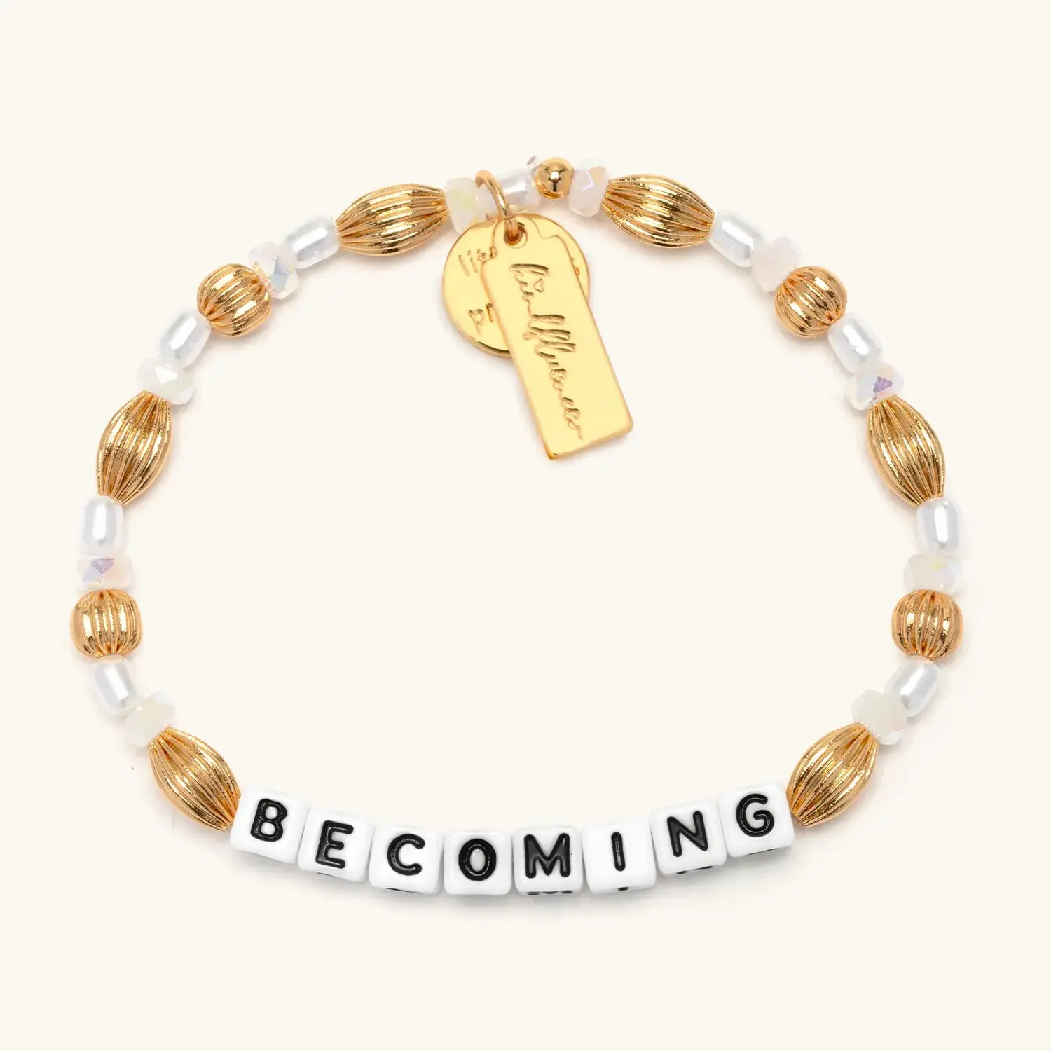 Little Words Project - Nika Diwa - Kindfluencer, Becoming, Beaded Bracelets, Freshwater Pearl, Gold Butterfly Charm, Trackable Kindness Bracelets - Transformation, Growth, Healing, Becoming Era