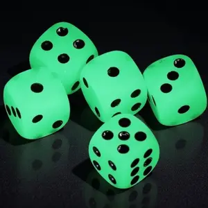 Glow in the dark rounded edge dice six sided luminous gaming dice for bar parties drinking games safe DND role play props tabletop entertainment accessories