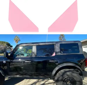 Rear Window Triangle Cover Trim Compatible with 2021 2022 2023 2024 2025 Ford Bronco 4 Door Accessories Exterior Decoration Trims Kit Protection Decor Covers, 1 Pair Pink