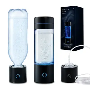 4-in-1, Hydrogen Water Bottle Generator, 3000 PPB Portable Hydrogen Water Machine with SPE/PEM Technology, Rechargeable Hydrogen Water Ionizer Machine for Home, Office & Travel