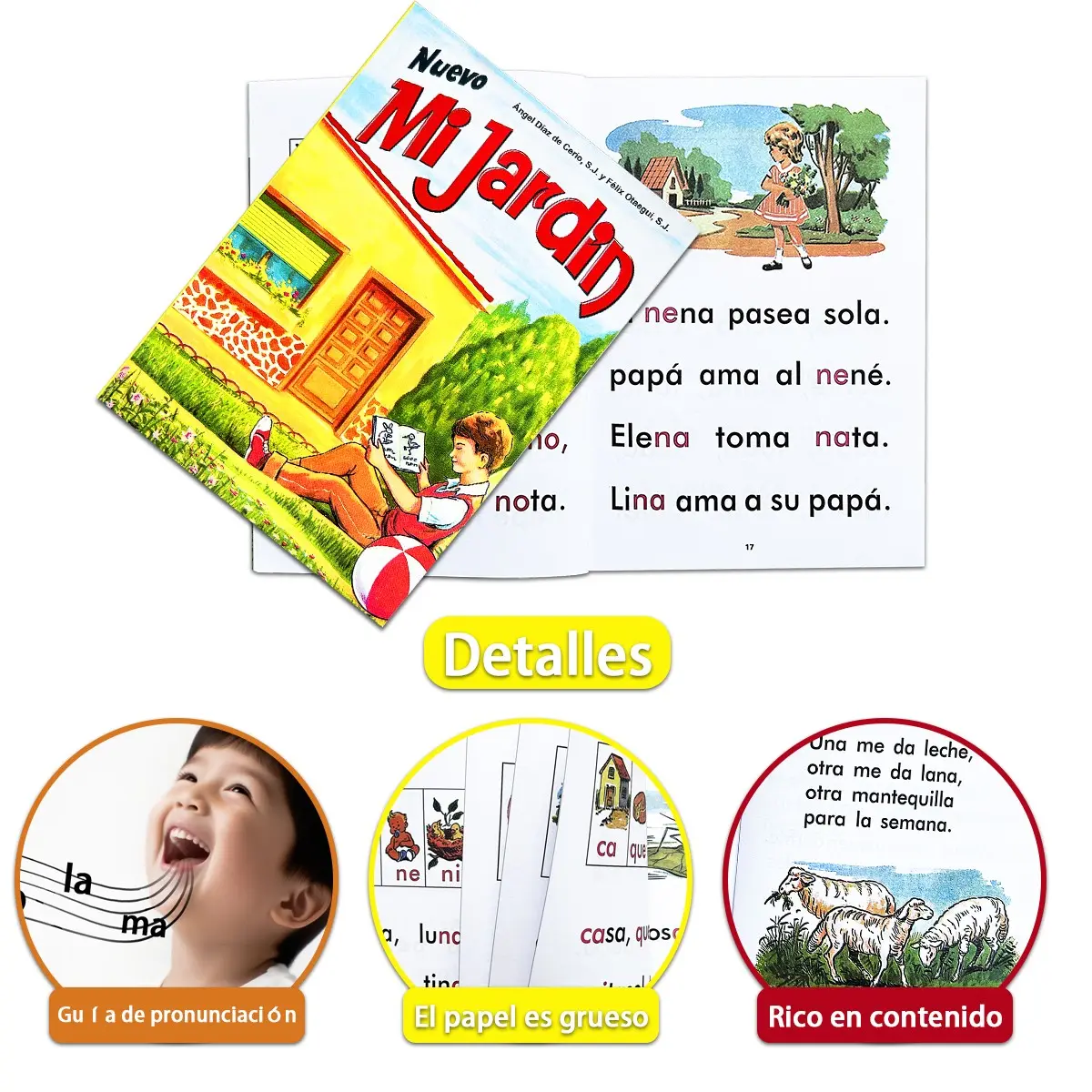 My Garden Spanish Reading Resource Book, Reading Materials, 112 Pages, Fun Learning Tool for Beginners, Pronunciation Guide, Enhances Reading Comprehension, Ideal Gift for Holidays