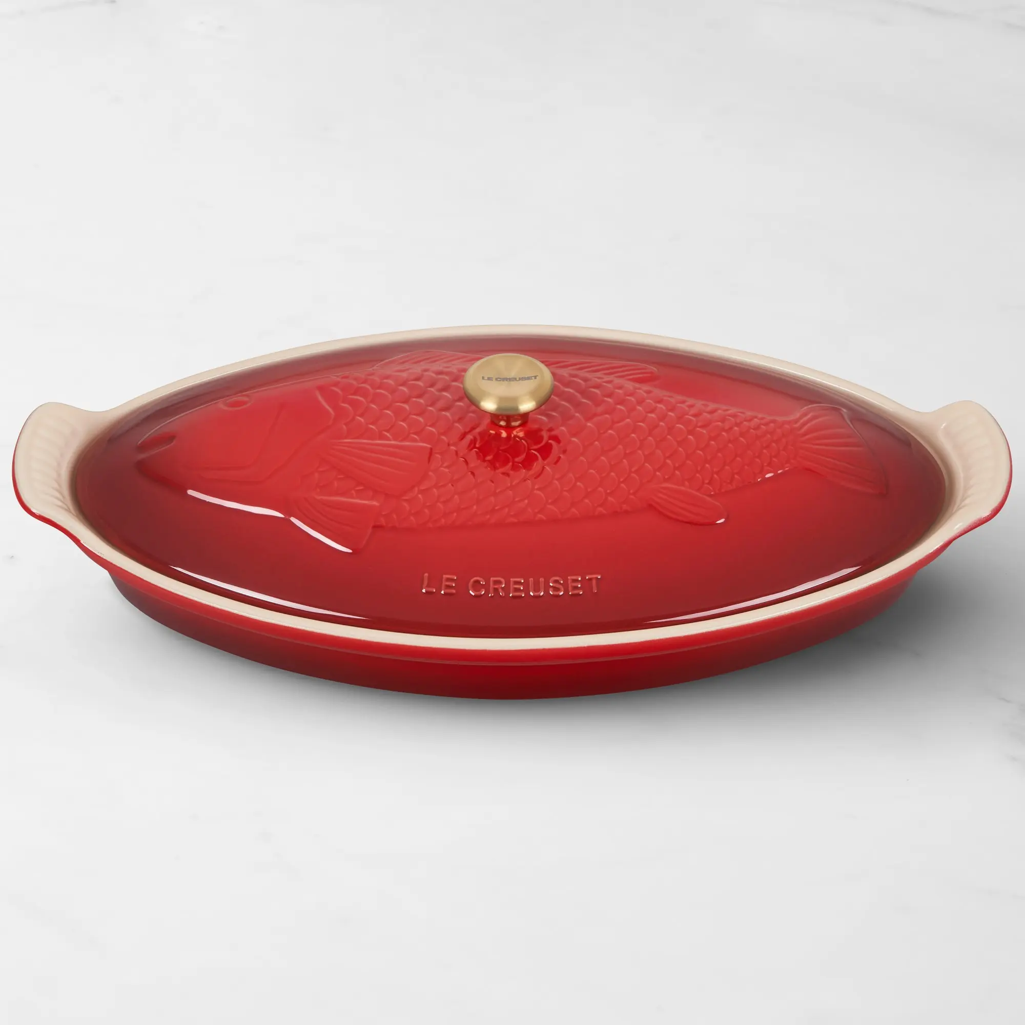Le Creuset Stoneware Oval Fish Baker, 1 3/4 Qt.