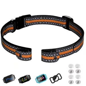 Nylon Dog Training Collar Replacement Strap, Universal Adjustable E-Collar Band for Shock/Bark Collars, Durable Pet Training Strap with Screws & Rubber Covers, Fits Most Brands