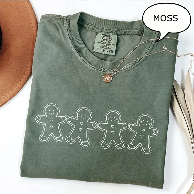 Comfort Colors Gingerbread Man Shirt, Cute Christmas Cookie Graphic Tee, Vintage Holiday T-Shirt, Cozy Winter Baking Apparel, Festive Christmas Gift