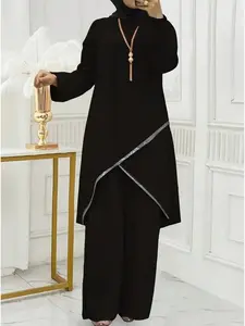 2026 cross-border new product, stylish and elegant, abstract line print design, loose and comfortable two-piece home wear for women