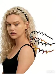 Zigzag Hair Band, Recycled Plastic Wave Teeth Headband, Unisex Classic 90s Accessory, and Set (1 + 1 )