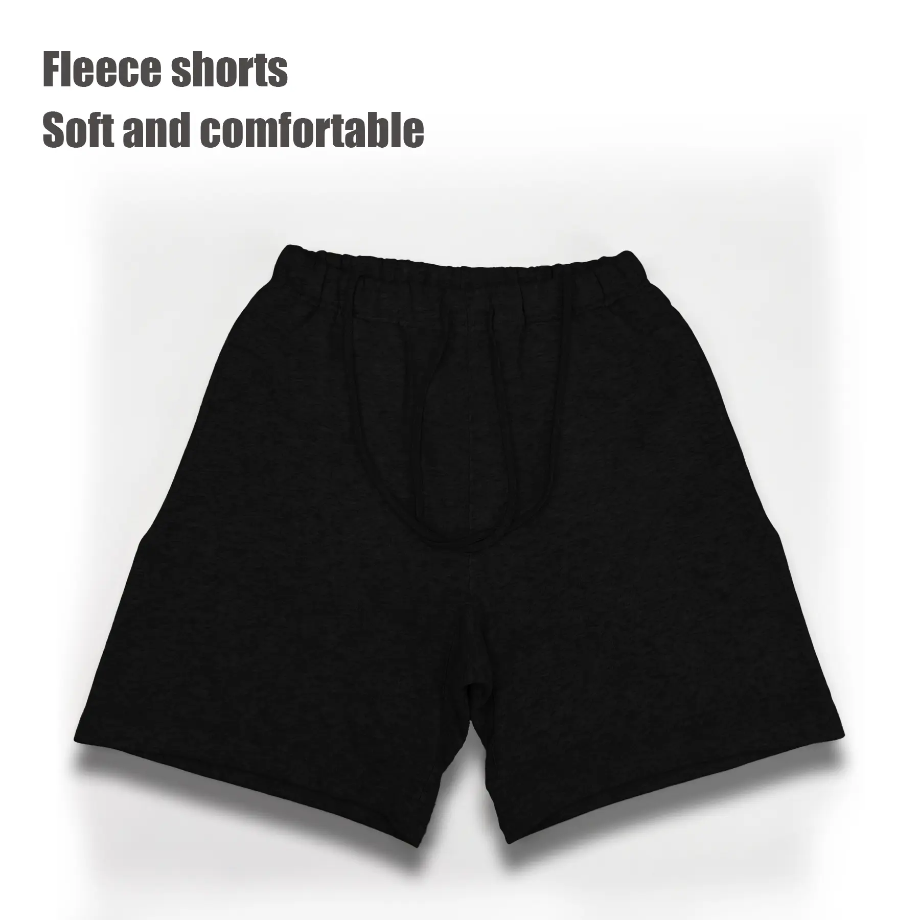 Fleece Lined Sweatshorts for Men & Women, Street Style Loose-Fit Pocketed Lounge Bottoms for All Seasons, Basic, Machine Wash, Regular Size, Solid Plain