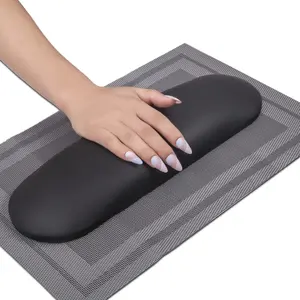 Nail Arm Rest Pillow and Mat Salon Manicure Armrest Cushion Nail Art Hand Holder Pad Tool for Nail Tech Manicurist With Mat Black
