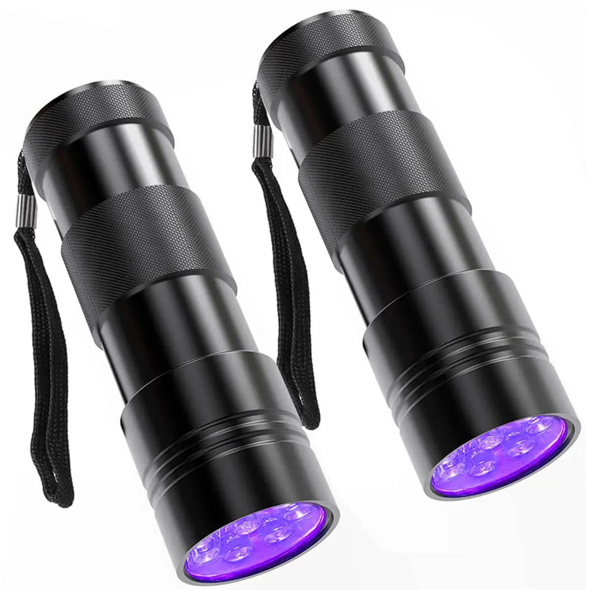 2 Pack - 12 LED Handheld Black Light, Black Light UV Flashlight, Small UV Lights 395nm, Portable Pet Stain Detector for Dog Urine Scorpions Bed Bugs.