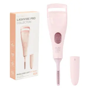 [RUBY VIBE CO] DualLash-Lift Heated Lash Curler & Defining Wand RVC01 Portable Travel-Friendly Pink Fast Heating Tool
