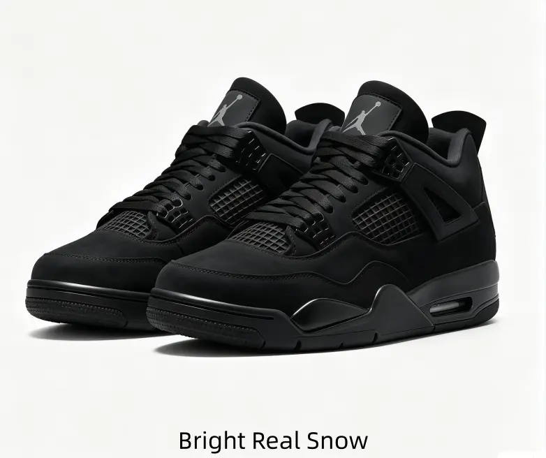Men Women Full Black Vintage Mid Cut Lifestyle Sneakers Soft Nubuck Leather Breathable Side Net Panels Shock Cushion Support Wear-resistant Monochrome Sole All-match Jogging Streetwear Athletic Shoes
