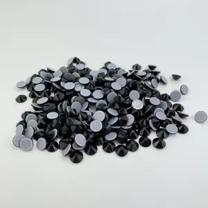 ASFA102 Jet Hot Fix Rhinestones Glass Round Decorative Stones for Crafting and Decoration