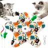 Minmin's House Interactive Cat Teaser Wand Toy - Pentagram Geometric Design, Rechargeable, Hidden Feathers, Lifelike Bird Chirp, Relieves Boredom, Keeps Paws Busy, Indoor Exercise, Yes for Cat Anti-Depression Fun Gift