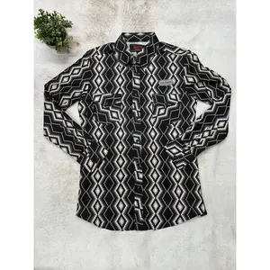 Rock and Roll Aztec Snap Long Sleeve Black