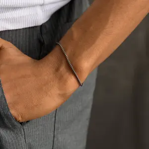 Palm Chain Bracelet in Black - 2mm