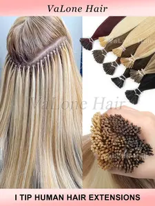 Human Hair Straight I Tip Hair Extensions, Pre-Bonded Design, 50pcs Pack (30g), Ideal for Women Seeking Natural Look