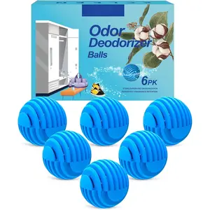 Shoe Deodorizer Balls, Sneaker Odor Eliminator, Long-Lasting Air Freshener for Cloest  Lockers Drawer Gym Bags, 6 Pack Linen Scent