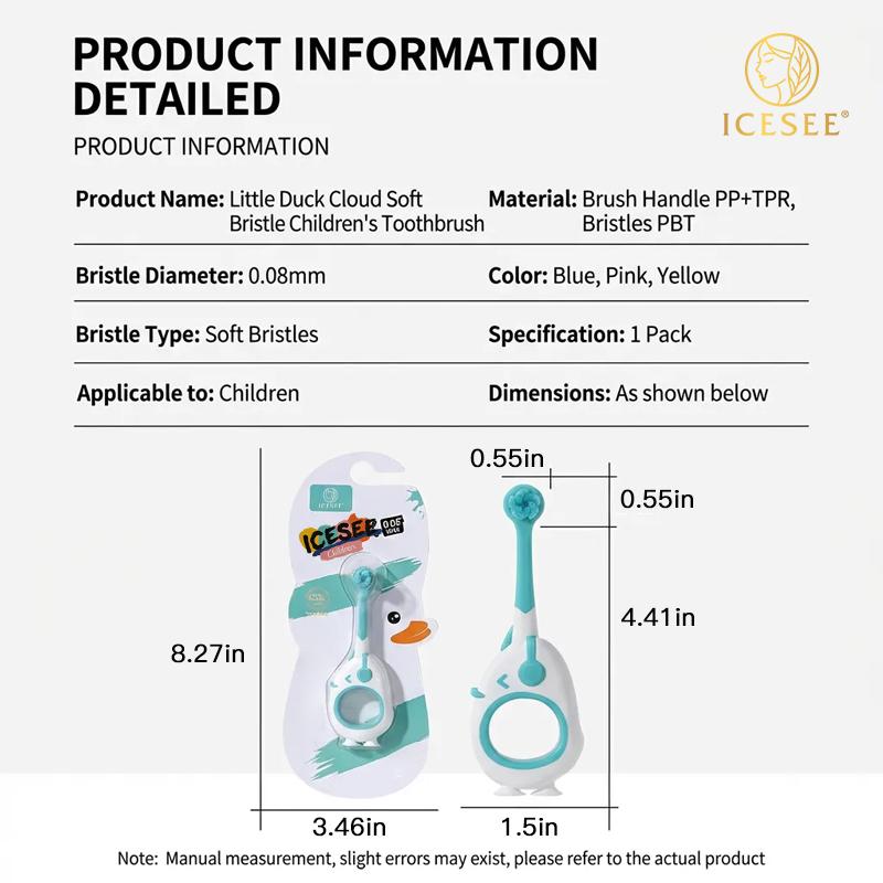 ICESEE Cartoon Themed Children's Toothbrush with Ultra-Fine Bristle, Tooth-Protecting for Baby, Resistant to Shedding and Fraying, Non-Slip and Easy to Grip, Maximum Cleaning Power