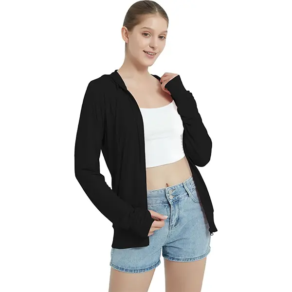 Democare Lightweight Zip Up Hoodies Thin Summer Jackets For Women