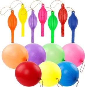 36 Pack Punch Balloons with Rubber Handles – 18 Inch Neon Party Favors