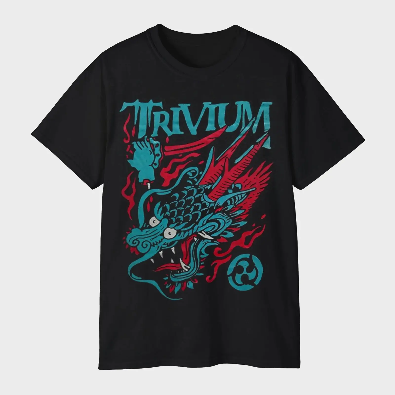 Trivium Screaming Dragon Color T-Shirt – Vintage Metalcore Graphic Tee  Gift for Fans