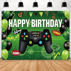 Video  Party Decoration for Birthday Background   for Boys Level Up Theme Birthday Party Backdrop Gamer Room Decor for  Fans Photography Supplies 7x5ft