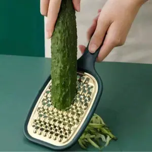 Stainless Steel Multi-Functional Vegetable Slicer, Dual-Sided Coarse Fine Grater, Hand-Less Veggie Cutter, Home Kitchen Tool