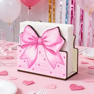 Wooden Napkin Holder Spring Decoration, Summer Party Wreath Ornament, Perfect Holiday Gift, Home Decor, Indoor Home Decoration, Desk Office Decor, Wall Decor