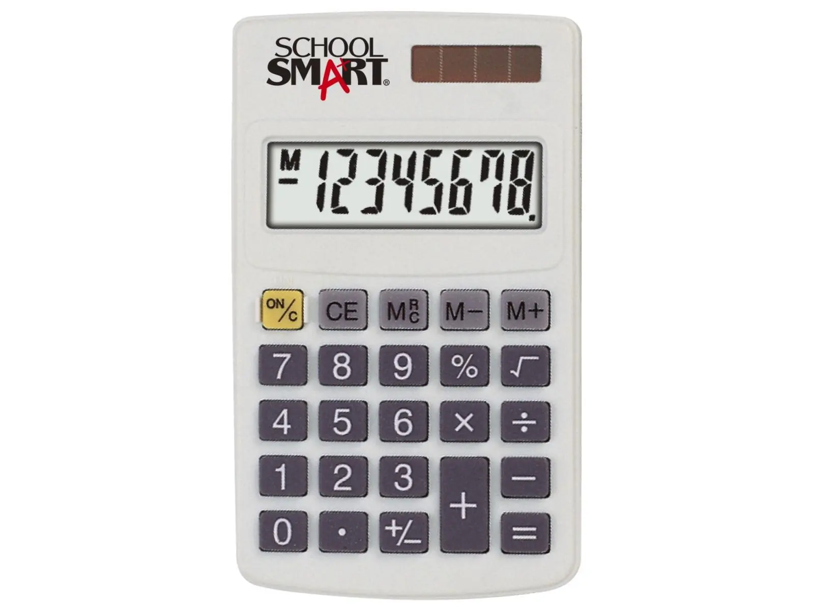 Catiga Electronics 1596818 Hand Held Pocket Calculator - School Smart, Solar & Dual Powered, 0.07 lbs, 24 Keys, 3-Key Memory, 8-Digit, LG10/L1131, 4-5/8x2-7/8x3/8 in