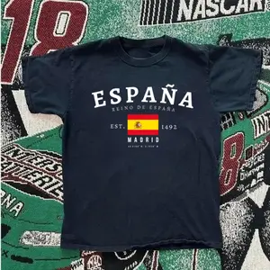 Spain Baby Tee, Vintage Madrid Flag Shirt, Iberian Aesthetic Tee, Spanish Pride Graphic Top, Y2K Fashion for Women