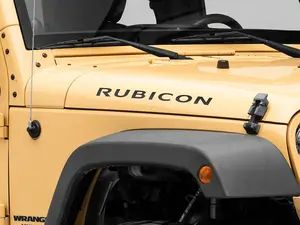 Jeep Licensed by RedRock Rubicon Hood Logo; Matte Black (07-18 Jeep Wrangler JK)