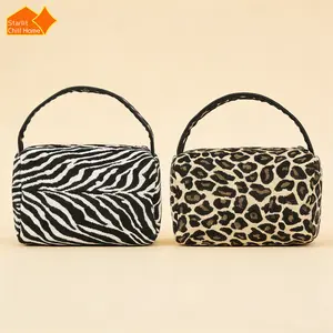 Wild & Organized! Trendy Zebra & Leopard Print Makeup Organizer Bag | 3.38L Massive Capacity Travel Case | The Ultimate Aesthetic Pouch for Bold Souls storage