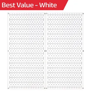 White Metal Pegboard Pack - Two 32in x 16in Pegboard Tool Boards