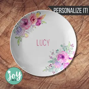 Personalized Floral Bouquet Plate