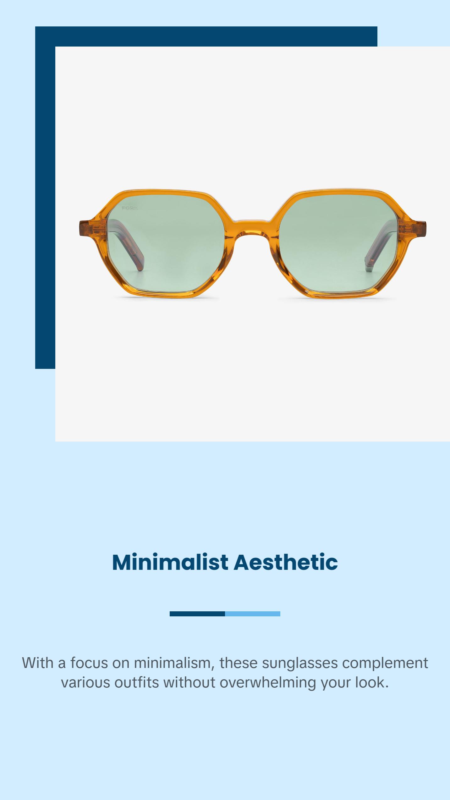 OFFSET Sunglasses - Structured Cool Angular Hexagon Silhouette Acetate Frame Unisex Fashion Accessory for Everyday Wear