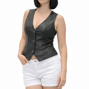 Genuine Soft Lamb Leather Women's Western Vest Handcrafted Classic Fit for Everyday Wear
