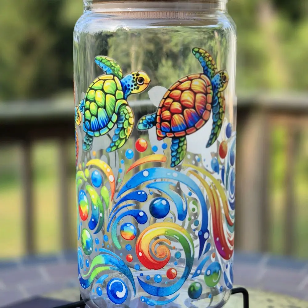 Tropical Turtle 16oz Glass Mug