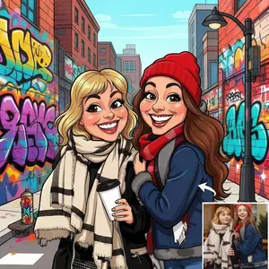 2D Flat,Personalized 2D Flat Framed Customizable Personalized Couple Or Friend Cartoon Portrait - Funny Comic Painting from Photo Canvas Wall Art,Poster And Print, Artwork Wall Canvas Painting for Gift, Creative Gift for Pets, Couple, whimsical home decor