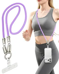 EndlesShine Phone Lanyard Crossbody 4 FT 120cm with 240W USB-C to USB-C Charging Cable Anti-Theft Cell Phone Neck Strap for iPhone 15/16/17 Samsung Galaxy S24/S25 MacBook Smartphone Cellphone