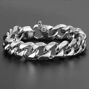 Mens Chain Cut Cuban Curb Link 316L Stainless Steel Bracelet Fashion Gifts