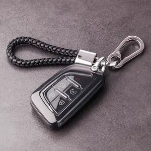 Soopcase for Cadillac Key fob Cover Soft TPU With PU Leather Keychain Key Case Shell full Protective Cover Compatible With 2020-2023 Cadillac Escalade CT4 CT6 CT5 XTS XT4 XT5 ATS 5 Button