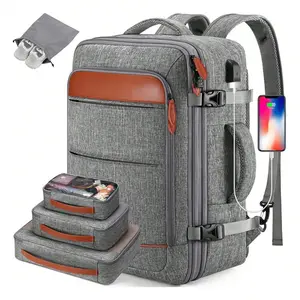 Hidden Shoulder Straps Travel Backpack, 42L Carry on Luggage, Flight Approved Expandable Backpack, Luggage Backpack, Weekender Bags for Women Men, Suitcase with Packing Cubes Backpack for Work