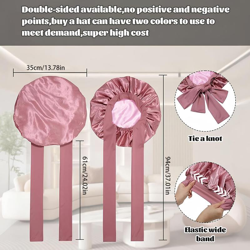 Satin Bonnet, Silk Bonnet for Sleeping, Silk Sleep Cap, Double Layer Hair Bonnet Elastic Tie Band For Women, Curly Hair, Night Cap, Heatless Styling Tool for Women Silky Haircare christmas gift ideas