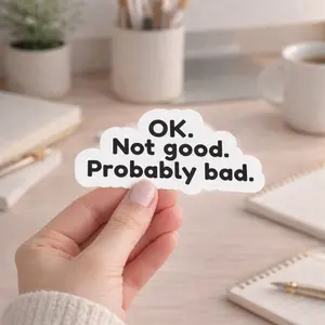 Ok Not Good Probably Bad Sticker, Heated Rivalry Hockey Romance Vinyl Sticker, Ilya Rozanov, Water Resistant Bookish Sticker